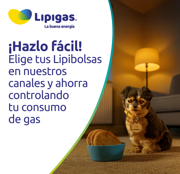 ¡Hazlo fácil! Elige tus Lipibolsas en nuestros canales y ahorra controlando tu consumo de gas