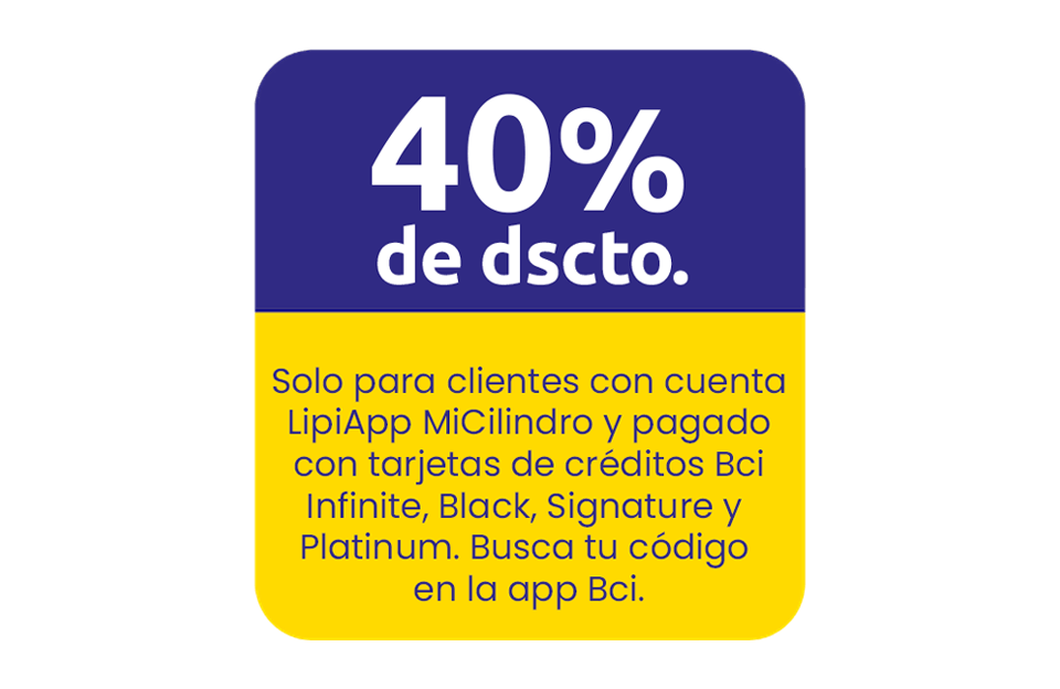 Beneficio exclusivo de BCI para compras de gas Lipigas.